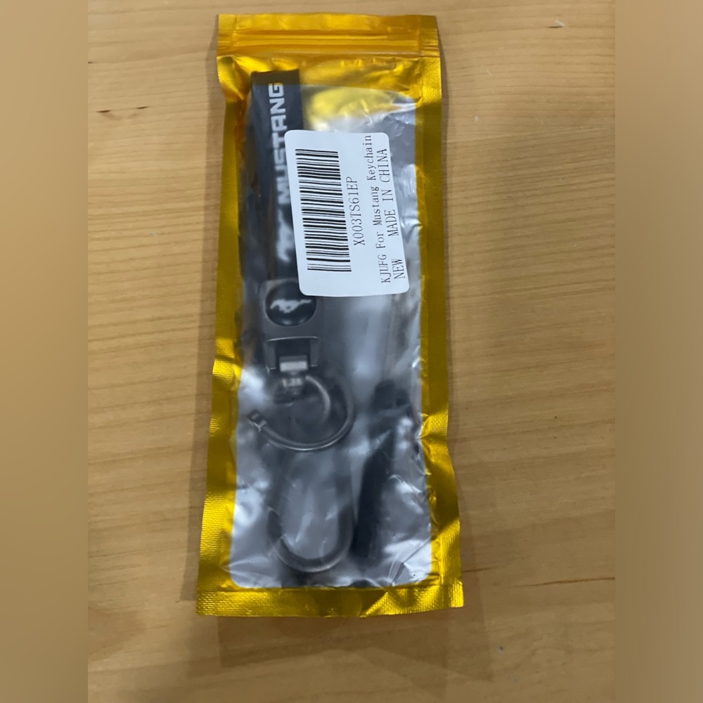 New sealed Mustang leather keychain